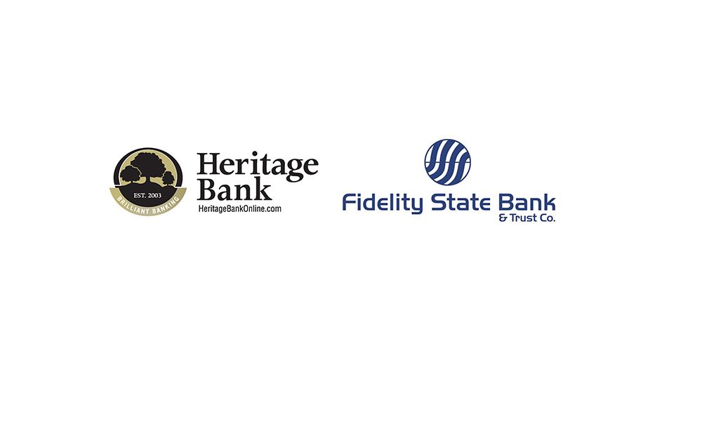 Heritage Bank logo beside Fidelity State Bank logo