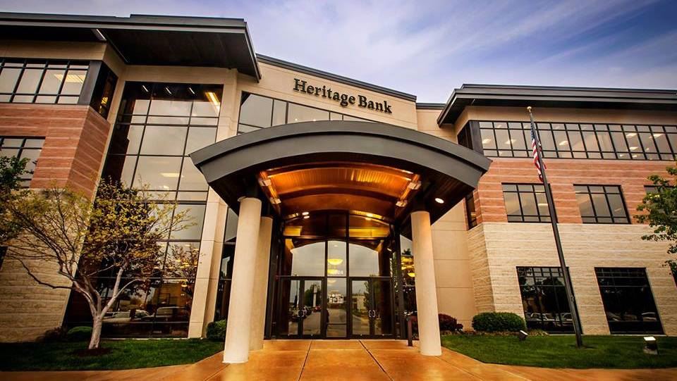 View of Heritage Bank's entrance
