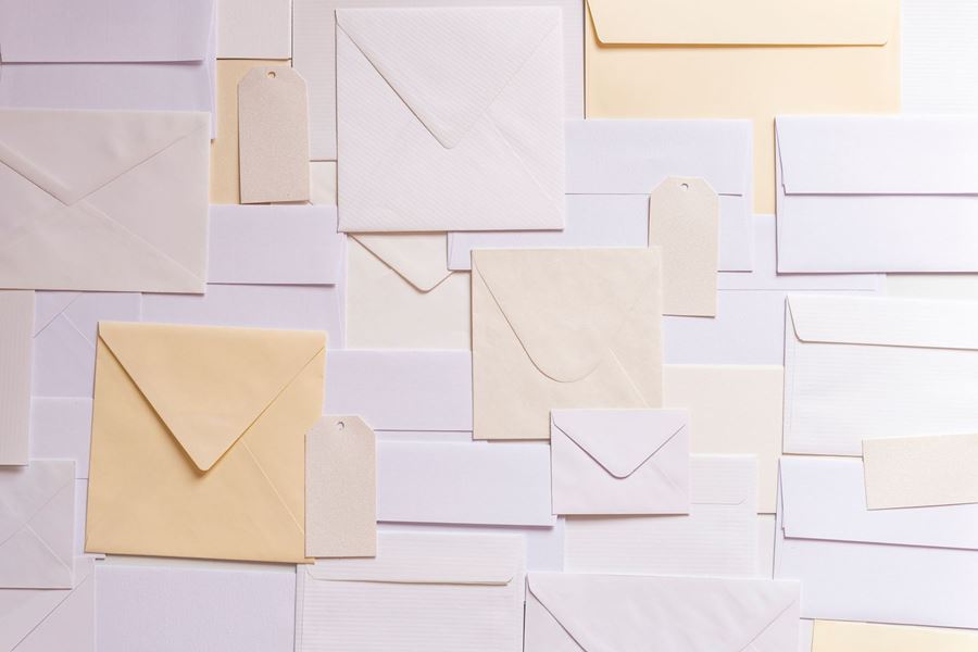 envelopes stacked together