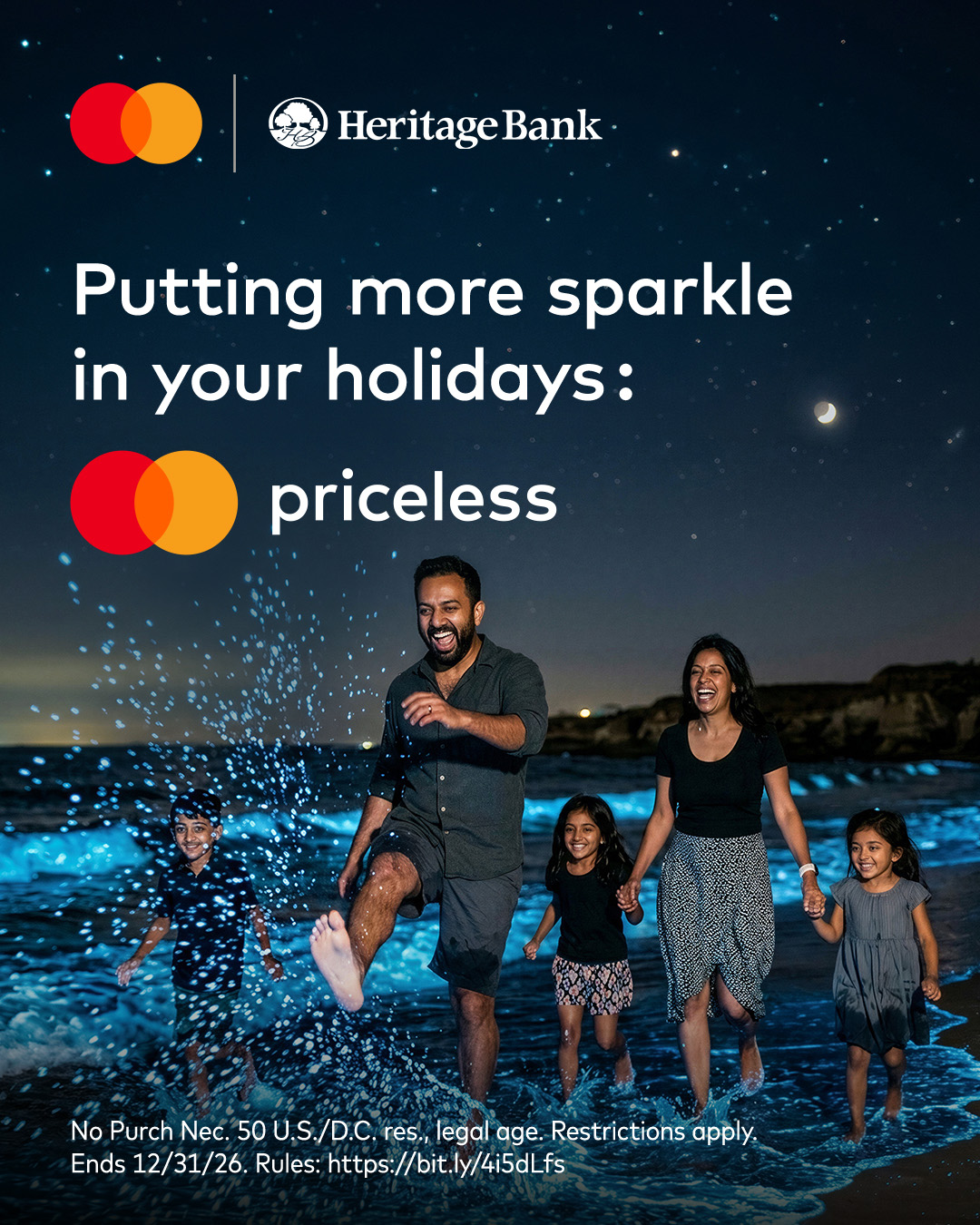Photo of a couple sitting on the hilltop facing the sunset overlooking the next hilltop.  Text Overlay saysZ: Igniting the joy of new discoveries: Priceless. Mastercard logo, button which reads: Learn more.