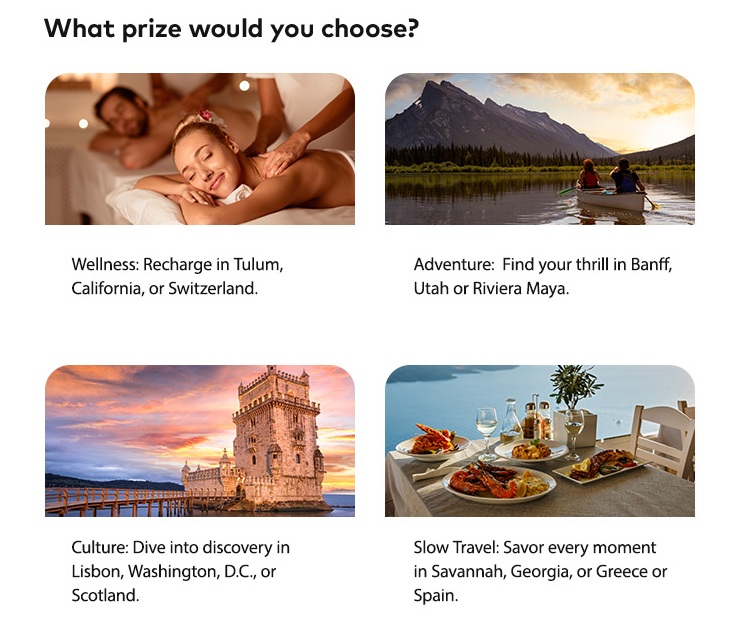 examples of prize location trips